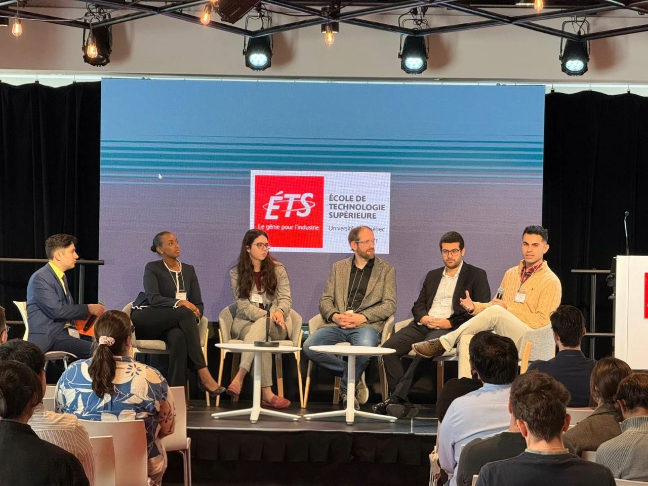 Peyman Moeini speaking on a panel at ÉTS
