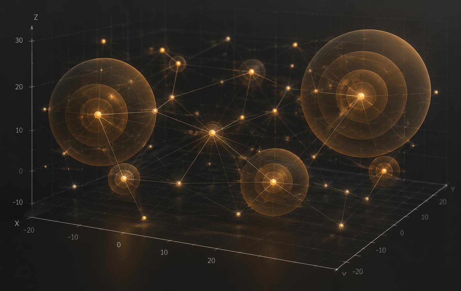 Wireless relationships revealing hidden geometry in three-dimensional space