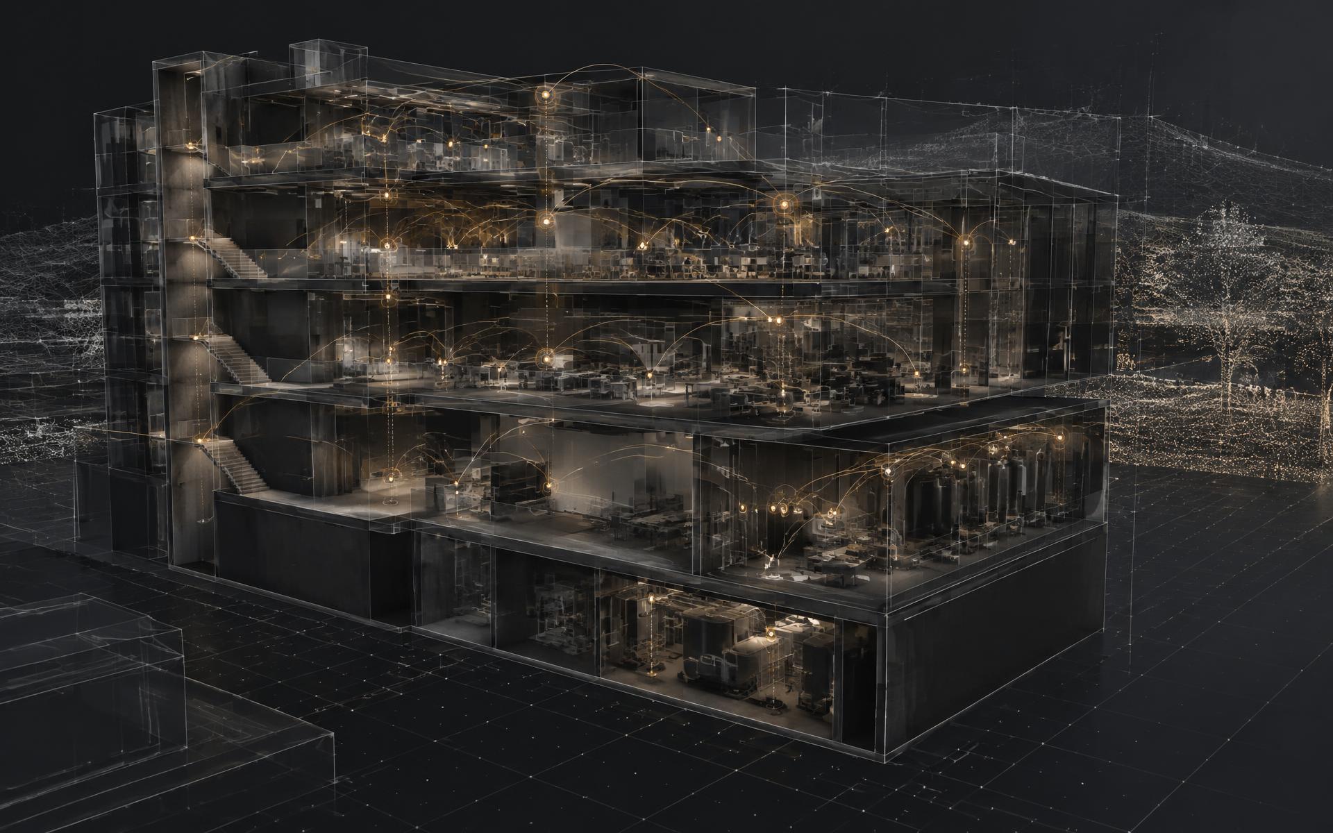 Multi-level industrial environment reconstructed through wireless network relationships